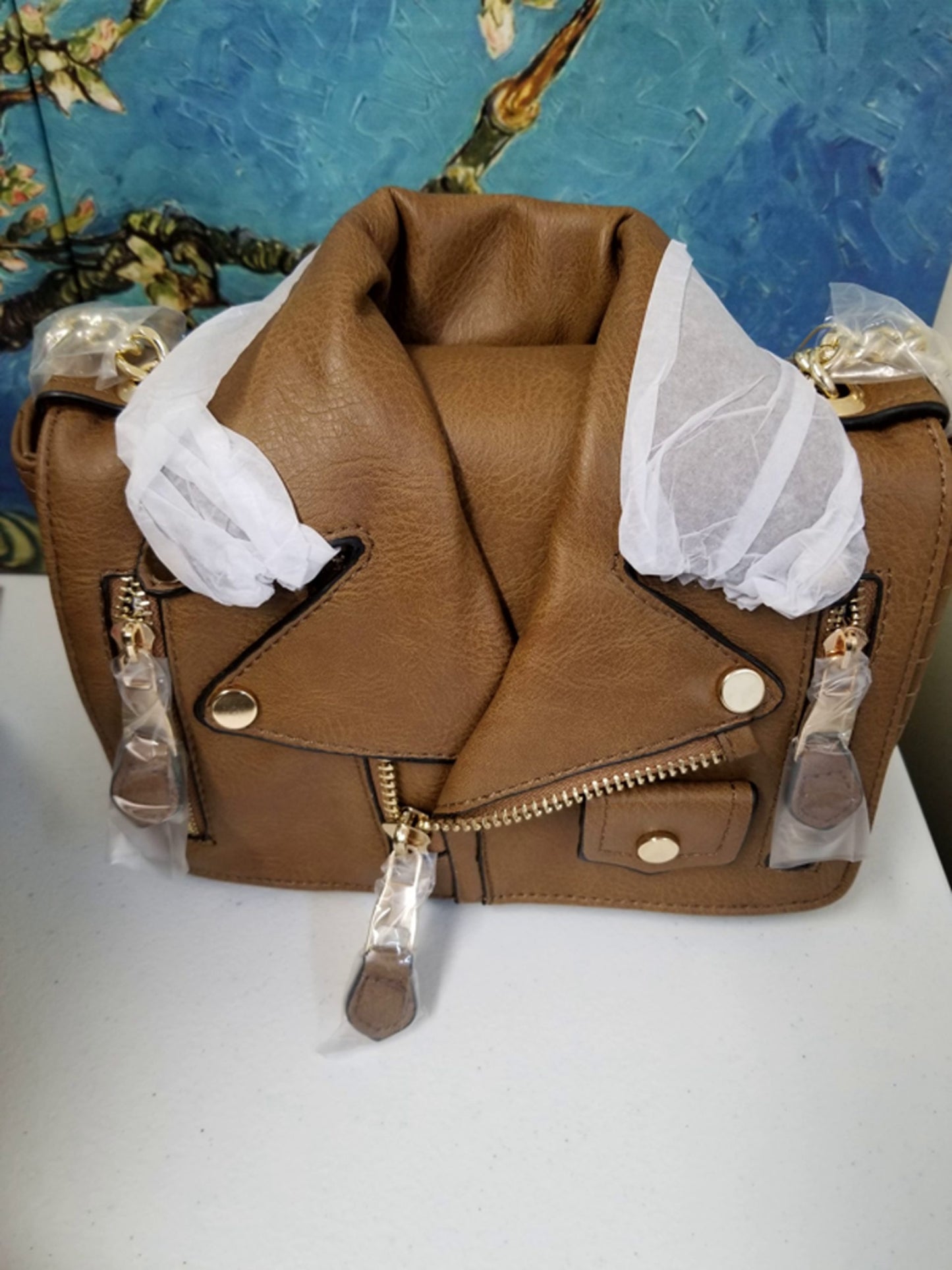 Motor Cycle Jacket style Cross-body Handbag