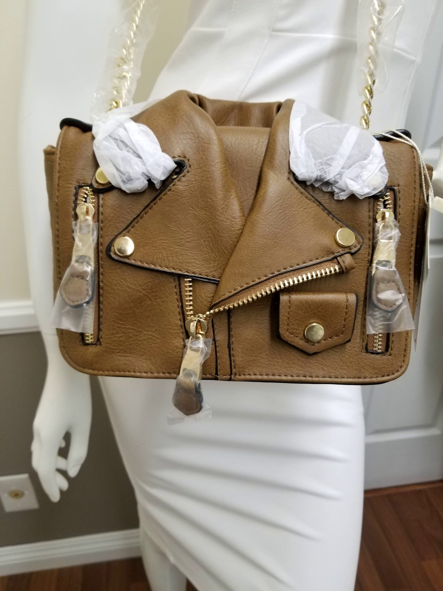 Motor Cycle Jacket style Cross-body Handbag