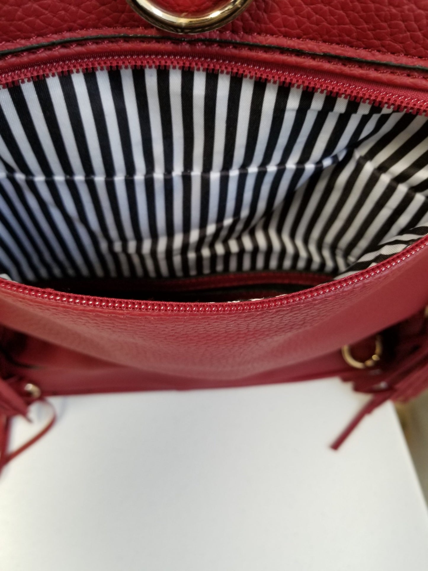 Motorcycle Jacket handbag with fringe-Burgundy