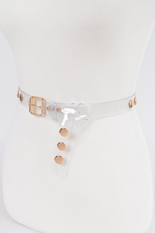 Transparent studded belt