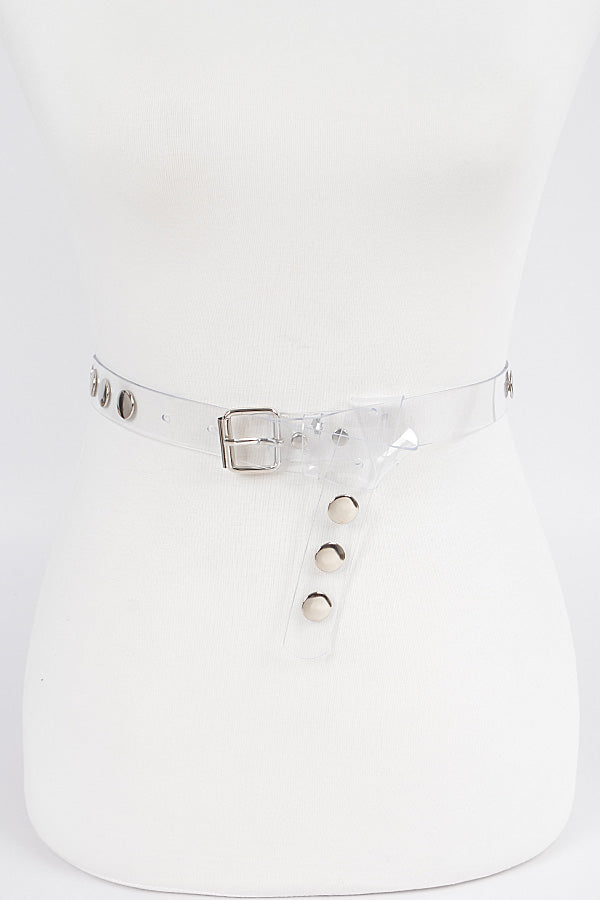 Transparent studded belt
