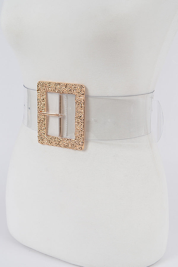 Glitzy large buckle belt