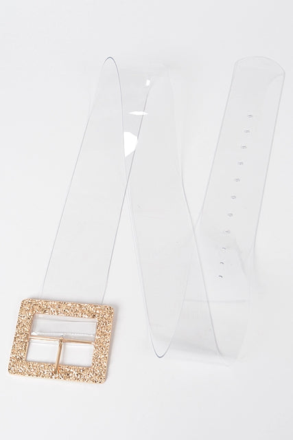 Glitzy large buckle belt
