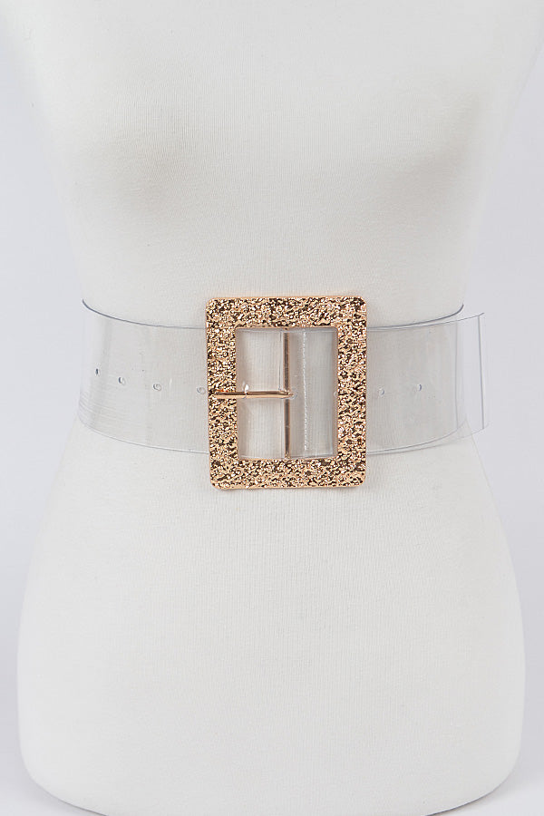 Glitzy large buckle belt