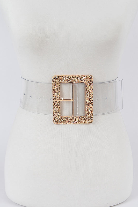 Glitzy large buckle belt