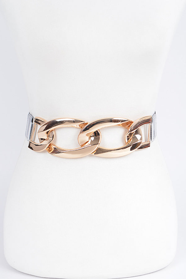 Oversized chain link transparent belt