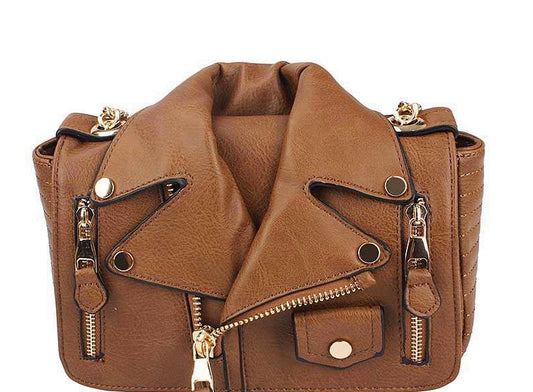 Motor Cycle Jacket style Cross-body Handbag