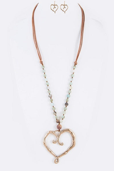 Large Heart Pendant set