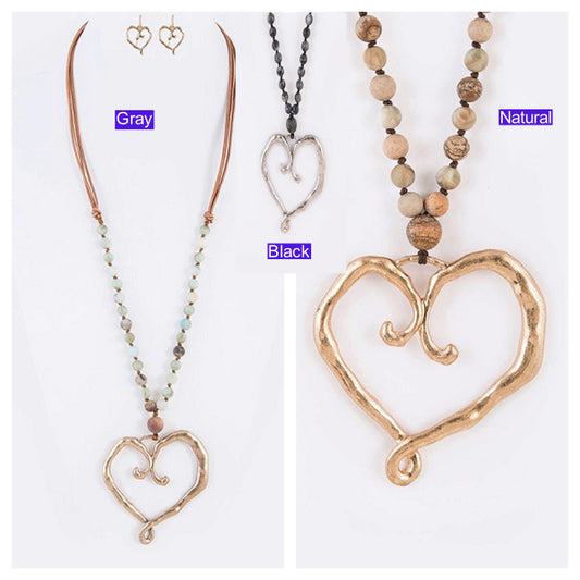 Large Heart Pendant set