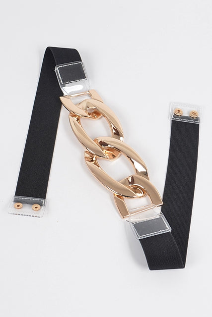 Oversized chain link transparent belt