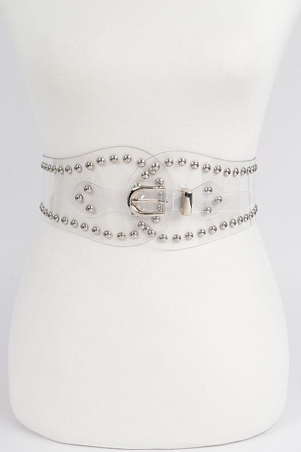 Studded Transparent waist belt