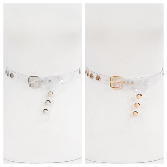 Transparent studded belt