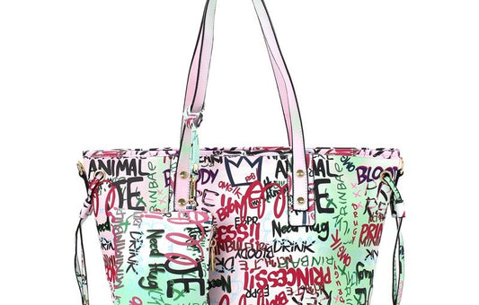 Whats on your mind Tote and Wristlet -White